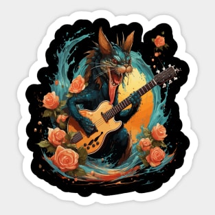 Prawn Playing Guitar Sticker